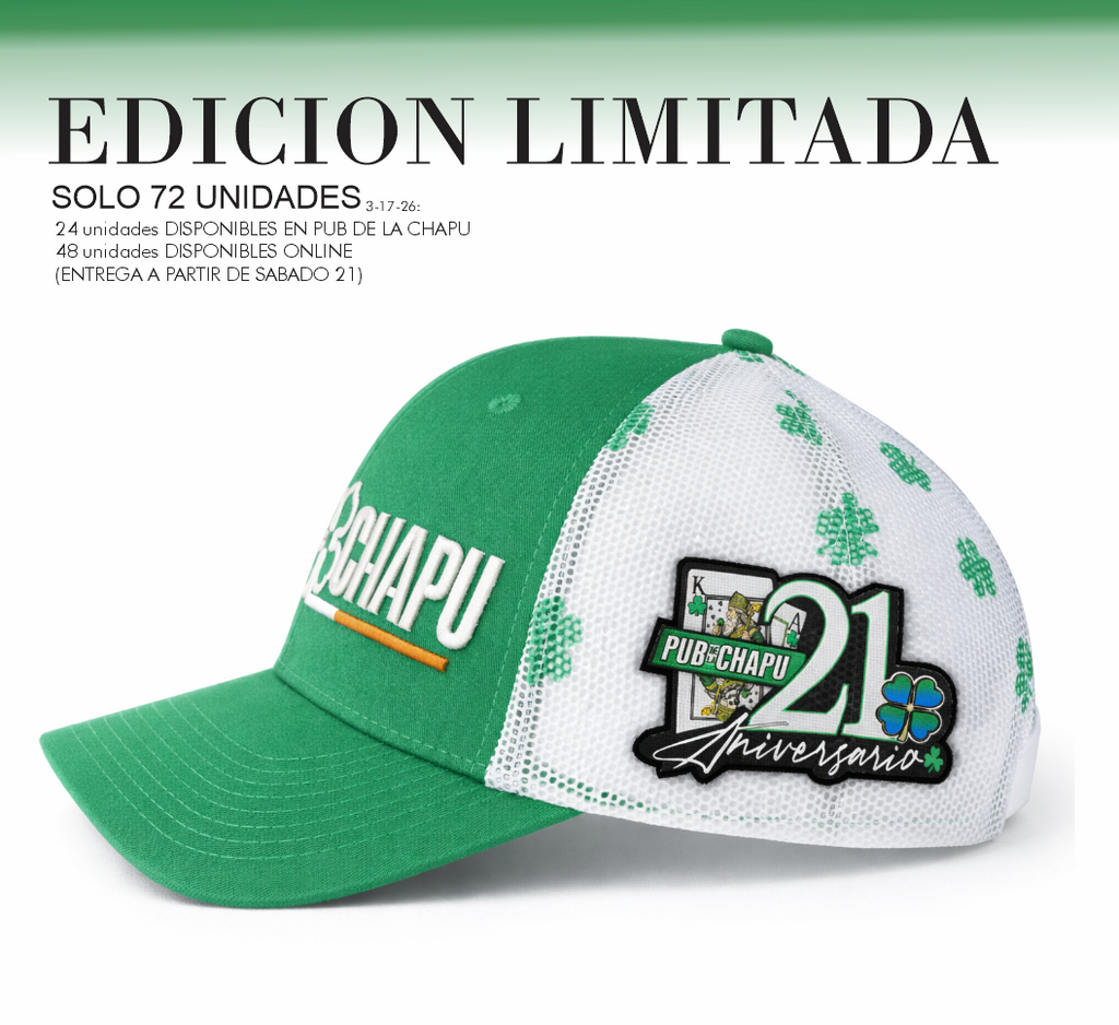 LIMITED EDITION PUB 21ST ANNIVERSARY HAT  "THE REAL IRISH" GREEN SHAMROCK